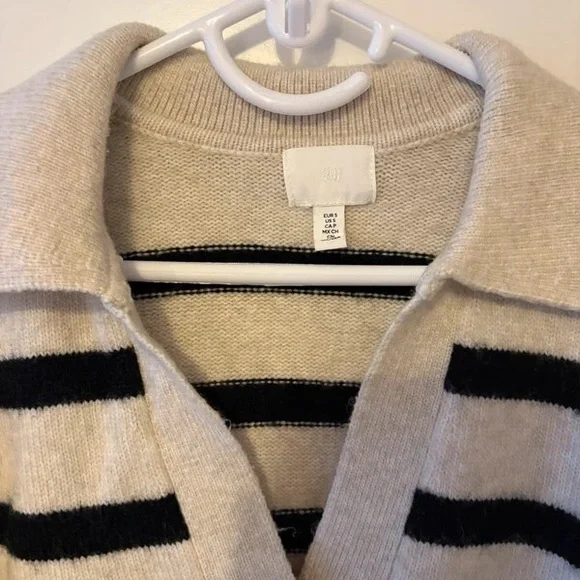 H&M Beige and Black Striped Knit Top - Picture 3 of 3
